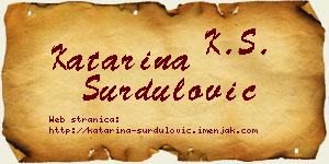 Katarina Surdulović vizit kartica